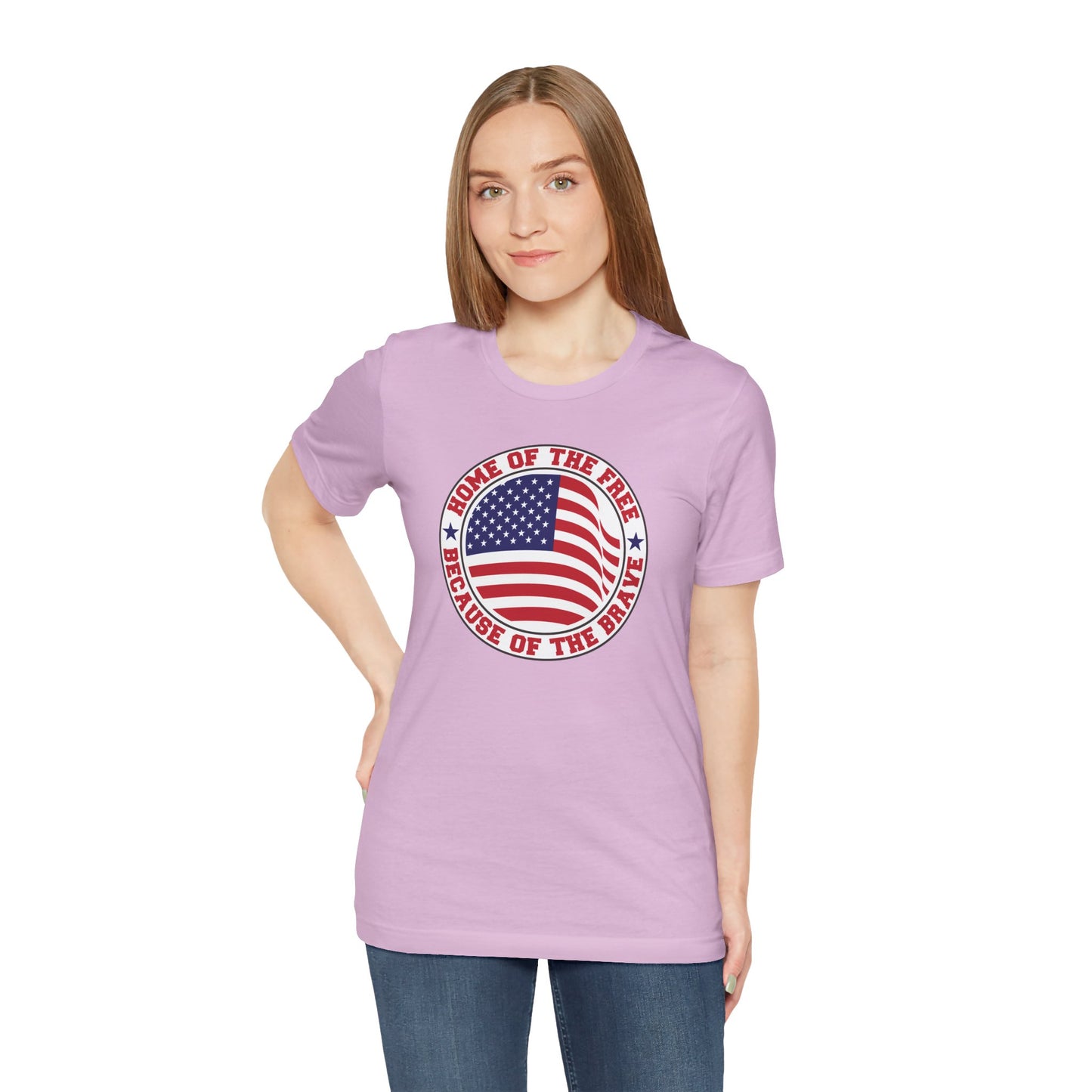 Home Of The Brave Circle - Ladies Jersey Short Sleeve Tee